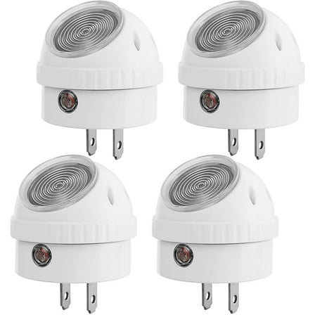 DEWENWILS 4-Pack LED Night Light Plug in,Nightlight Dusk to Dawn Auto On and Off, 360° Rotating Shade Nightlights, Warm White