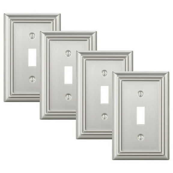 DEWENWILS 4-Pack Metal Wall Plate, Single Toggle Switch Cover, Stainless Steel, Corrosion Resistant
