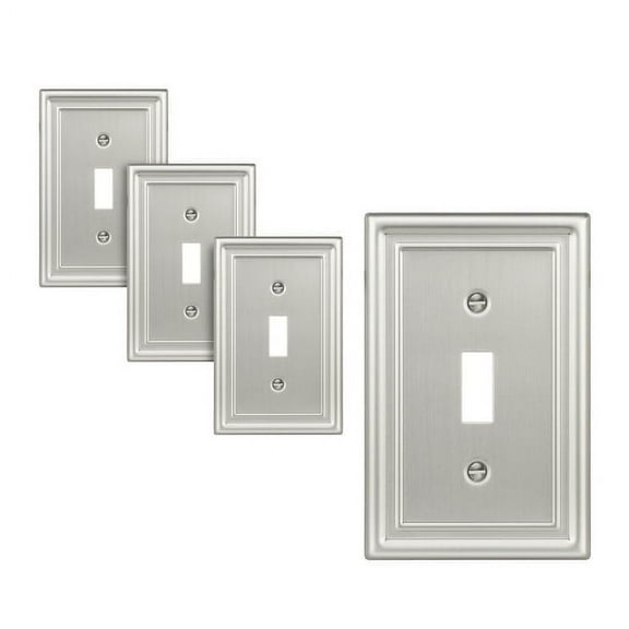 DEWENWILS 4 Pack Toggle Wall Plates, Brushed Nickel Light Switch Cover, Outlet Cover, Metal Face Plates