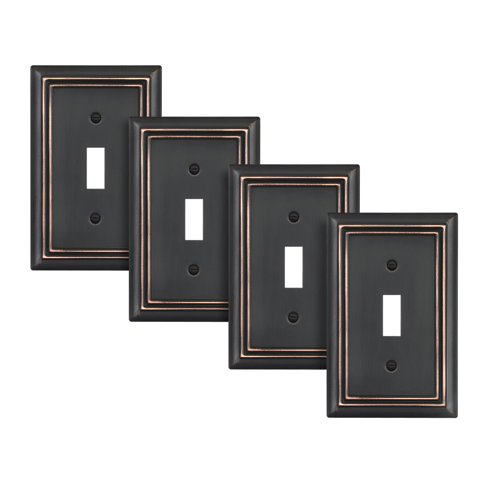 DEWENWILS 4Pack Stainless Steel Toggle Wallplates, Aged Bronze Light