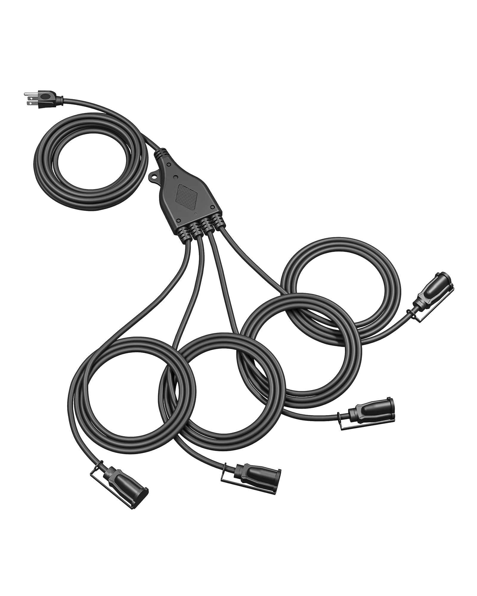 DEWENWILS 46 FT (22'+6'+6'+6'+6') Outdoor Extension Cord with 4 Outlets for Christmas Lights