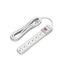 DEWENWILS 6-Outlet Power Strip Surge Protector, 15ft. Extra Long Cord, 500 Joules, Flat Plug, White