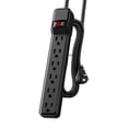 thumbnail image 1 of DEWENWILS 6-Outlet Surge Protector Power Strip, 15ft Long Cord Power Strip, Low Profile Flat Plug, 500 J, Black, 1 of 6
