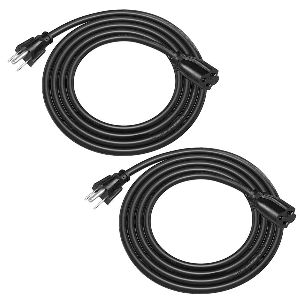 DEWENWILS 6 FT Extension Cord for Indoor Outside 3 Prong 16 AWG SJTW 13A 1625W 2-Pack UL Listed