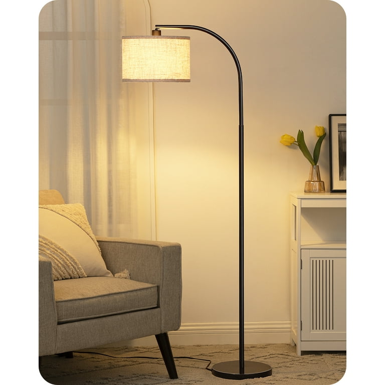 DEWENWILS Modern Arc Floor Lamp for Living Room, Adjustable Shade