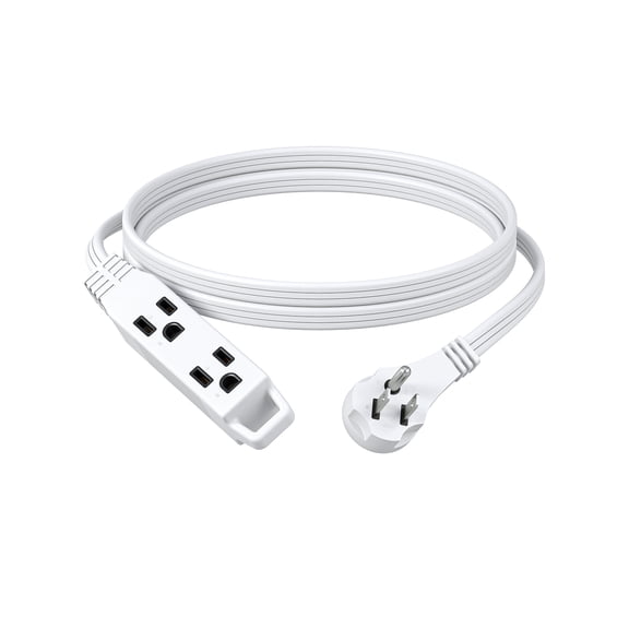 DEWENWILS 6 FT Extension Cords for Indoor Flat Plug with Hanging Hole 3 Grounded Outlets