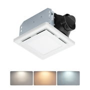 DEWENWILS Bathroom Exhaust Fan with Light, 80 CFM 1.5 Sones Bathroom Vent Fan with Light for Home, 14W Ventilation Fans, 3000K/4000K/5000K, 3CCT Adjustable, Alloy Steel, Plastic