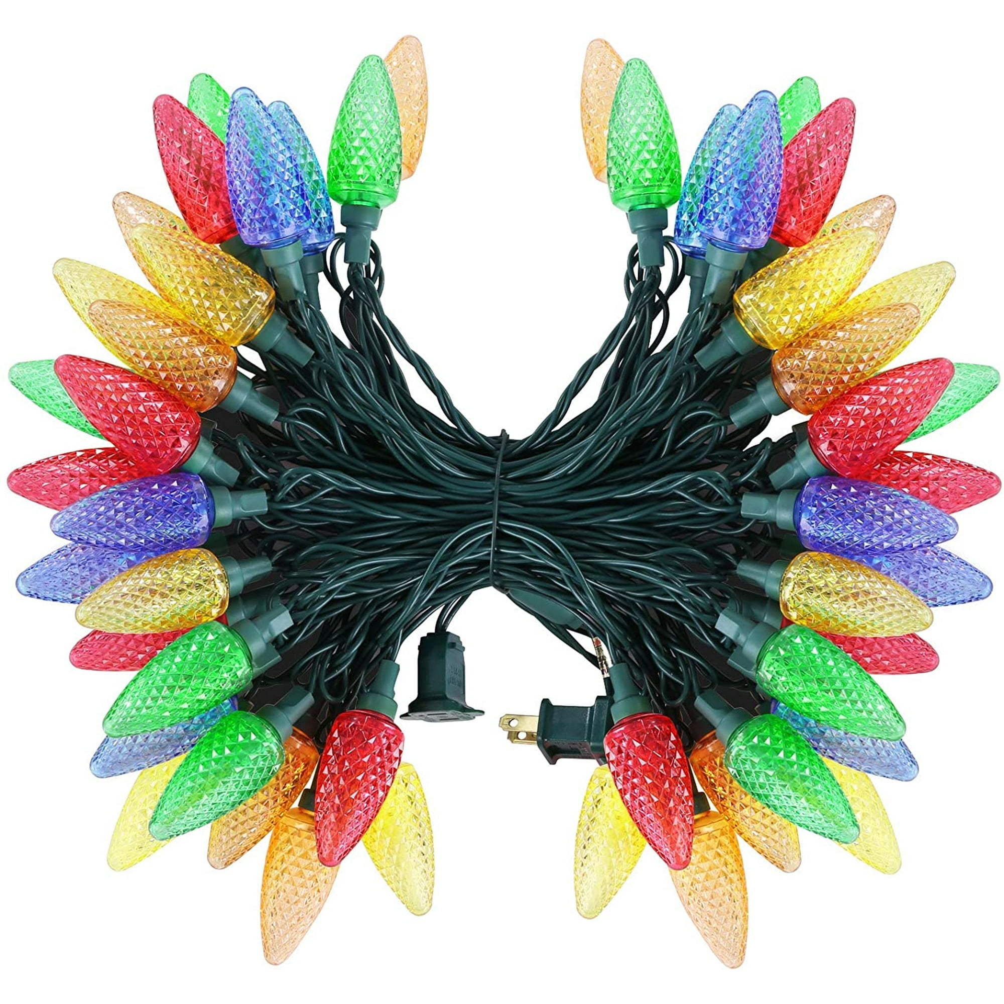 DEWENWILS C9 Christmas Lights Outdoor, 33.3ft 50 Count LED Multicolor