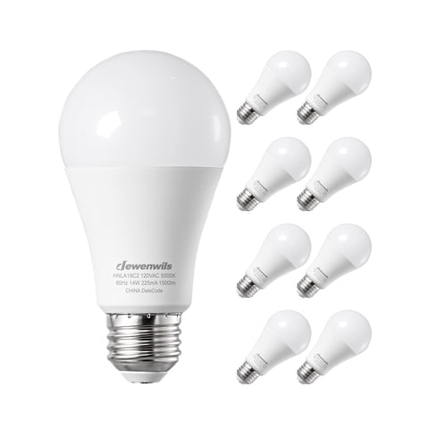 DEWENWILS 1500 Lumen Daylight LED Light Bulbs 100 Watt Equivalent, 14 Watt 5000K E26 Base 8 Pack