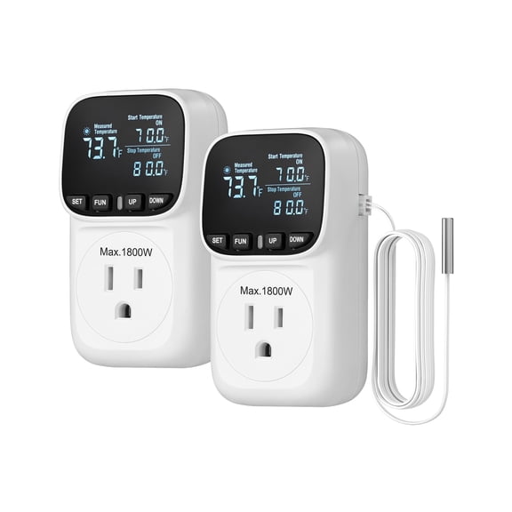 DEWENWILS Digital Temperature Controller, Thermostat Outlet for Greenhouse Incubator Homebrew, Heavy Duty 15A/1800W,-40℉~210℉