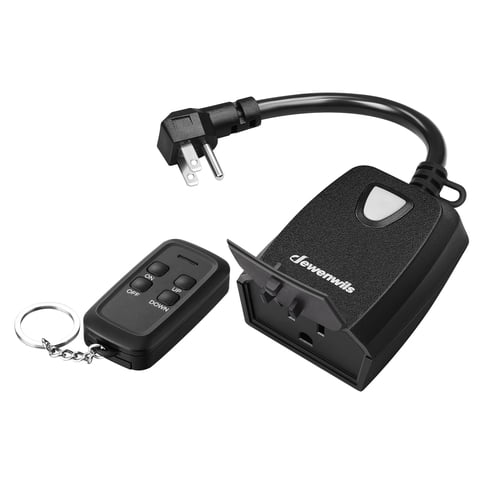 DEWENWILS Dimmer Switch for Outdoor String Lights Remote Control Dimmer Plug 100 FT Range, Compatible with Dimmable LED/Tungsten Bulbs, FCC Certified