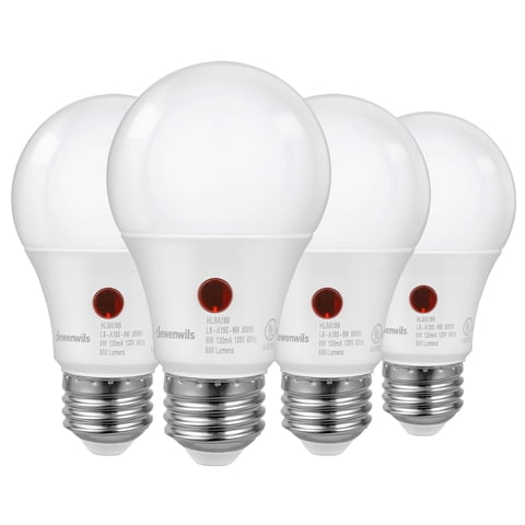 DEWENWILS Dusk to Dawn Light Bulbs 5000K Daylight LED Outdoor Light Bulbs 9W (60W Equivalent) 800LM 4-Pack E26 Base Non-dimmable