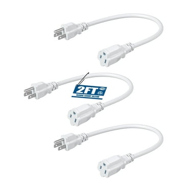 DEWENWILS 3-Pack 2 FT Extension Cord, 16 AWG SJTW Power Cable for Indoor/Outdoor, 3-Prong Grounded Plug