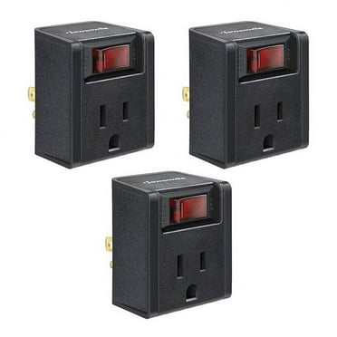 Cable Matters 3 Pack Grounded Outlet with ON Off Switch, Single Outlet ...
