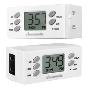 DEWENWILS Indoor 24-Hour Programmable Digital Timer Outlet, Plug in Lamp Timer Switch for Light, Lamp, Fan, Aquari