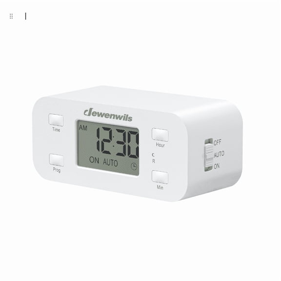 DEWENWILS Indoor Digital Timer Outlet, 3-Set Programmable 24-Hour Daily Repeat, Manual ON/OFF & Timer Selector Switch, 3-Pin Socket, 125V 60Hz 15A Resistive / 8.3A Ballast / 1000W Tungsten, UL Listed