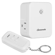 DEWENWILS Indoor Remote Control Outlet, Wireless Remote Light Switch with 2 Side Outlets, for Halloween ,Christmas, No Interference Remote Outlet Switch, 100ft RF Range, White