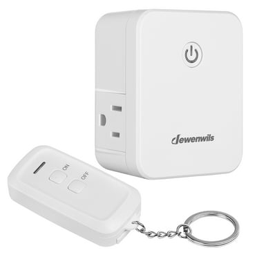 DEWENWILS Indoor Remote Control Outlet, Wireless Remote Light Switch with 2 Side Outlets,No Interference Remote Outlet Switch, 100ft RF Range, White