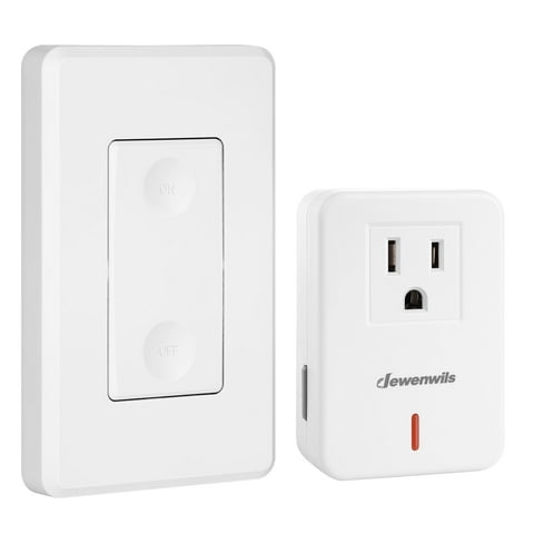 DEWENWILS Indoor Wireless Remote Control Outlet, for Christmas Electrical Plug in on off Power Switch, Wireless Wall Mounted Light Switch