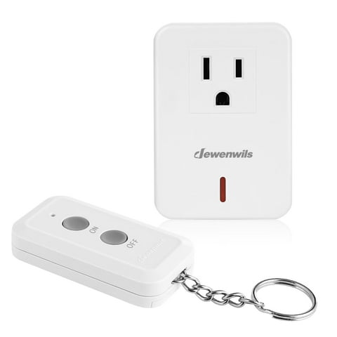 DEWENWILS Indoor Wireless Remote Control Outlet, Remote Light Switch Kit, for Christmas, Wireless On Off Power plug switch, 100ft RF Range, White