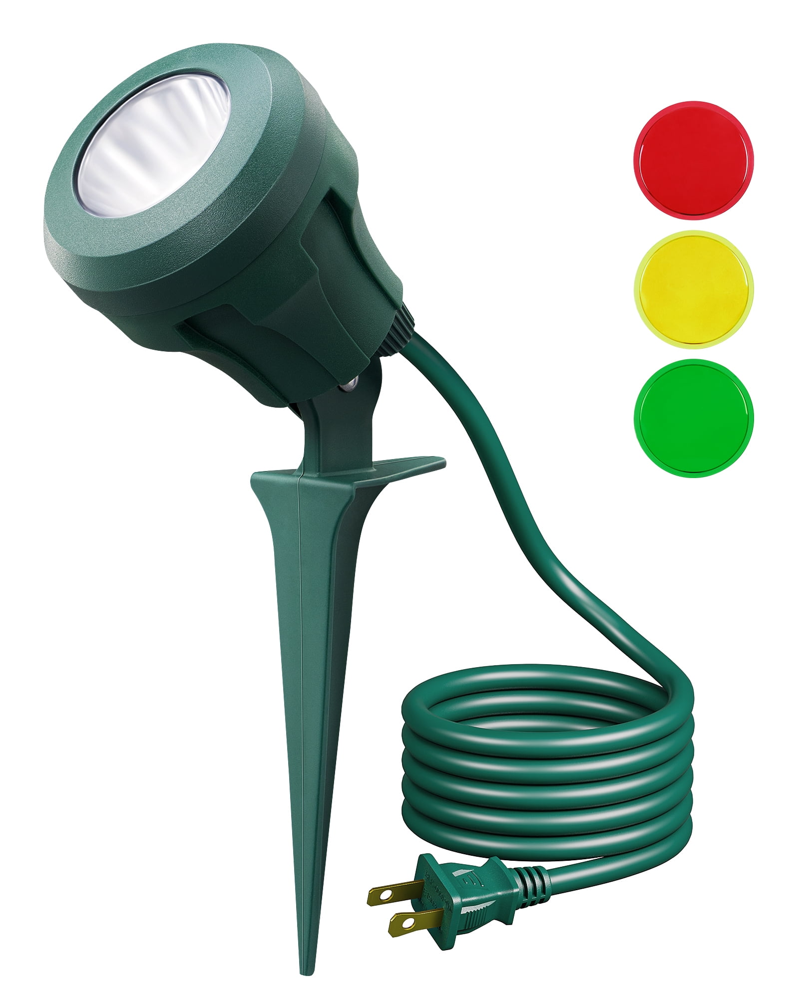 DEWENWILS LED Outdoor Spotlight for Christmas, Plug in Spot Light with