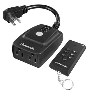 Woods 59746 Outdoor 3-Outlet Timer with Remote Control, Black