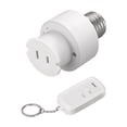thumbnail image 1 of DEWENWILS Light Socket to Plug Adapter with Remote, 2 Prong Light Socket Adapter, E26/E27 Light Bulb Outlet Socket Adapter for Porch Patio Garage, No Wiring, 100 Feet RF Range, FCC Listed, 1 of 7