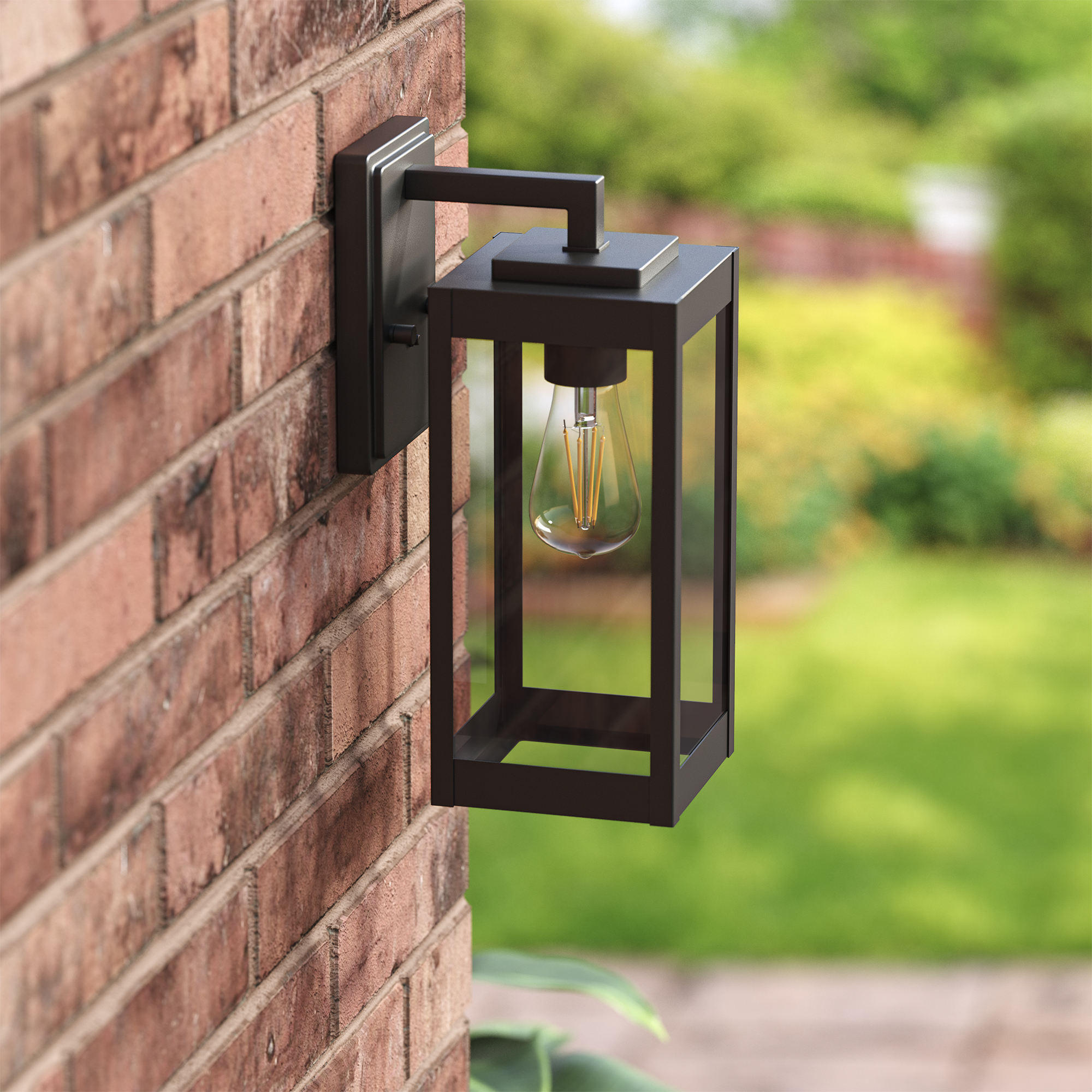 Outdoor Modern Wall Light LED Wall Sconce Fixture Rectangular Black