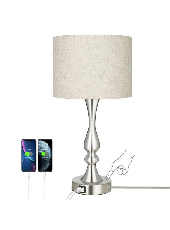 DEWENWILS Modern Touch Control Table Lamp 3 Way Dimmable with 2 USB Ports for Living Room, Bedroom, Bulb Include
