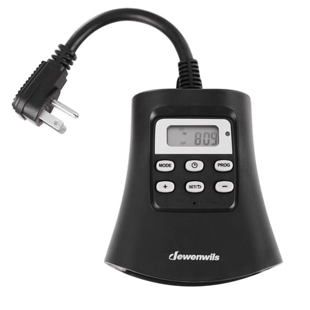 DEWENWILS Outdoor Christmas Lights Timer with 3 Outlets, 7-Day Programmable Plug-in Digital Timer for String Light, 15A, 1/3 HP UL Listed