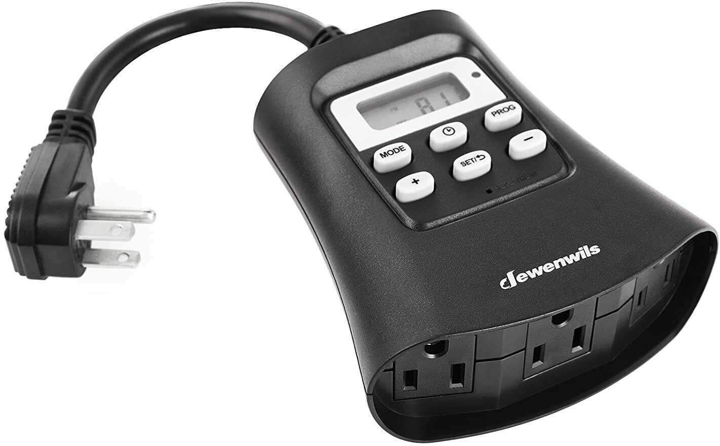 DEWENWILS 24 Hour Outlet Timer, 125V 15A 1000W Timers for Electrical  Outlets, 1 Polarized Outlet, Digital Light Timer for Christmas Decor, Lamp,  Fan