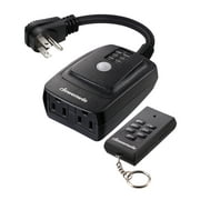 DEWENWILS Outdoor Light Sensor Timer with Remote, Waterproof, Plug in Timer Switch, 100FT Range Remote Control with 2 Grounded Outlets for Outdoor String Lights