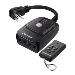 DEWENWILS Outdoor Light Sensor Timer with Remote, Waterproof, Plug in Timer Switch, 100FT Range Remote Control with 2 Grounded Outlets for Outdoor String Lights
