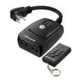 thumbnail image 1 of DEWENWILS Outdoor Light Sensor Timer with Remote, Waterproof, Plug in Timer Switch, 100FT Range Remote Control with 2 Grounded Outlets for Outdoor String Lights, 1 of 8