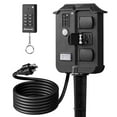 thumbnail image 1 of DEWENWILS Outdoor Light Timers with Remote Control, 6 Grounded Outlets, 100FT Remote Control, 6FT Extension Cord, Dusk to Dawn Power Stake Timer for Christmas Lights, Holiday Decor, 1 of 7