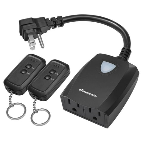 DEWENWILS Outdoor Remote Control Outlet Switch, Wireless Light Switch Plug in, Weatherproof, 100 ft Range