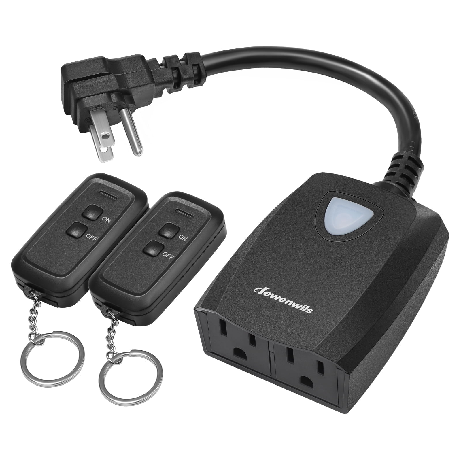DEWENWILS Outdoor Remote Control Outlet Switch, Wireless Light Switch Plug in, Weatherproof, 100 ft Range