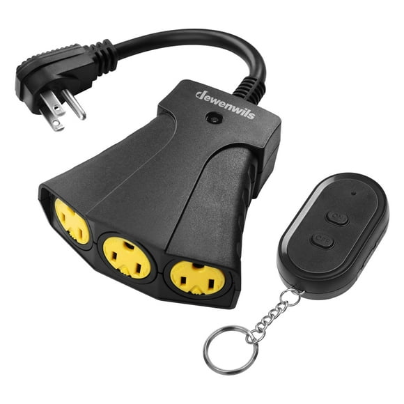 DEWENWILS Outdoor Remote Control Outlet, Wireless Electrical Outlets Switch, for indoor/outdoor, Weatherproof, 100Ft Range, 15A, UL Listed