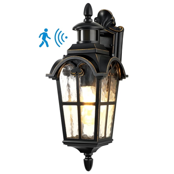 DEWENWILS Outdoor Vintage wall light Fixture with Motion Sensor sconce Exterior Porch Light Backyard,Gardens Wall Lantern, ELT listed E26 bulb socket