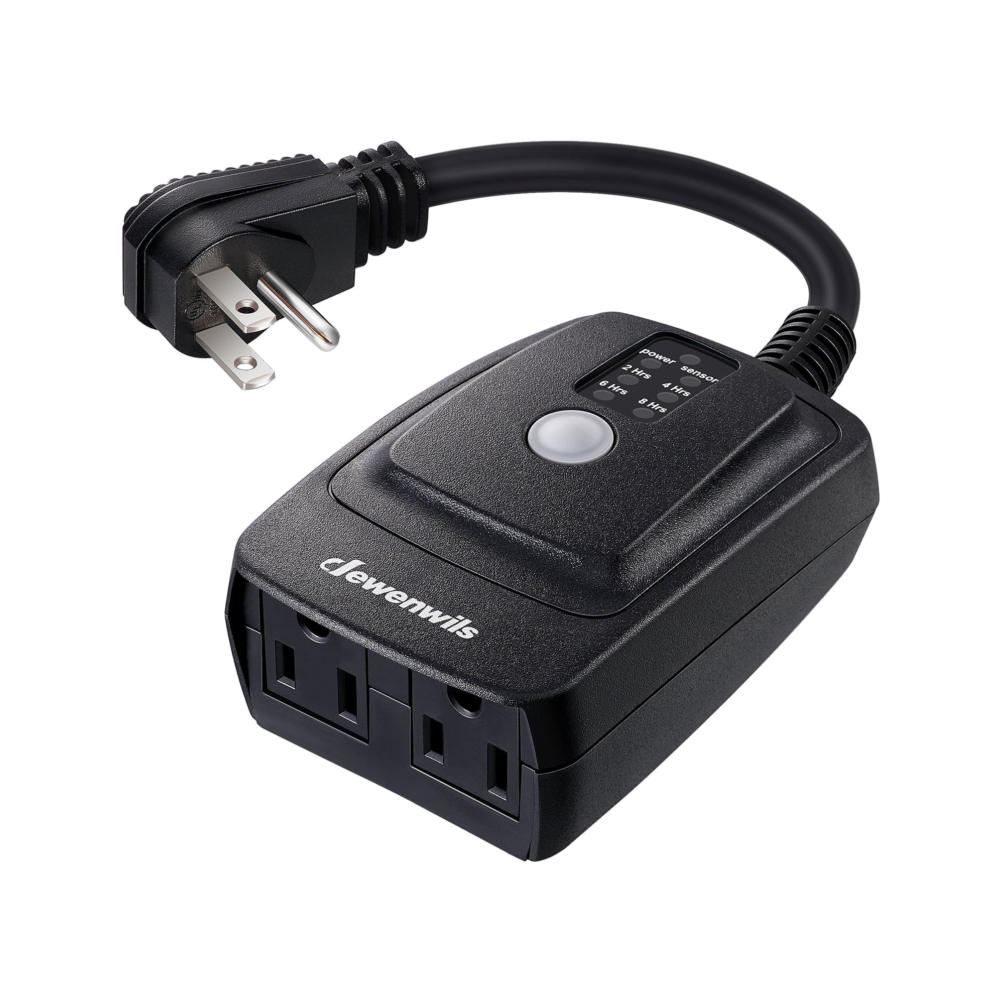 DEWENWILS Outdoor Light Timer with Photocell, 2 Grounded Outlet, Dusk to Dawn Timer for Christmas Lights, Hallowen Deceration, 2/4/6/8H Countdown, 15A 1/2HP, UL Listed