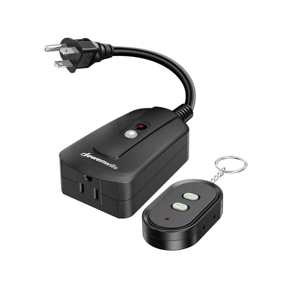 DEWENWILS Outdoor Wireless Remote Control Outlet, 15 amp Heavy Duty Weatherproof Remote Controlled Light Switch, 100 Feet Range, UL Listed