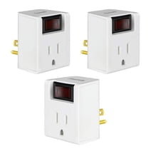 Cable Matters 3 Pack Grounded Outlet with ON Off Switch, Single Outlet ...