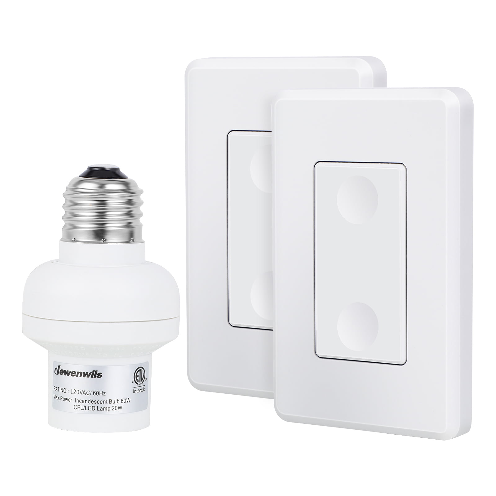 DEWENWILS Wireless Light Switch and Receiver Kit, No in-Wall Wiring  Required, Remote Control Switch Lighting Fixture for Ceiling Lights, Fans