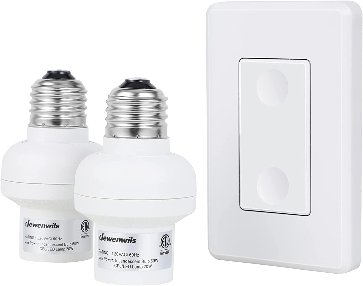 Zoiinet 500W Remote Control Light Bulb Socket, Wireless Light Switch for  Pull Chain Lighting Fixture, E26 E27 Bulbs Base Holder, Programmable, No