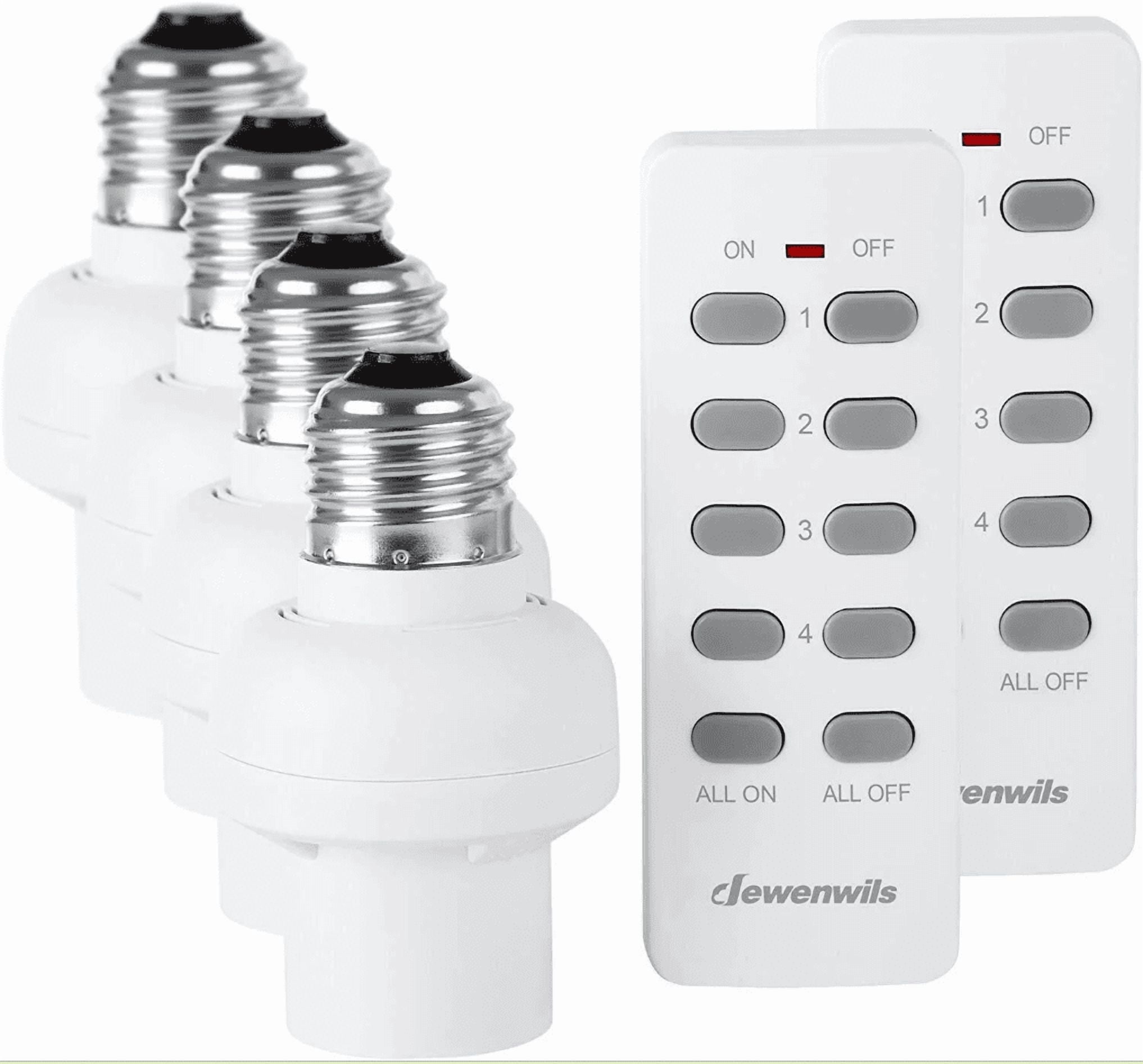 Socket Switch Wire Connection DEWENWILS Remote Control Light Bulb Socket, 2 Switch + 4 Socket ...