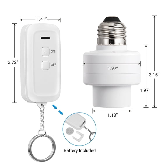 DEWENWILS Remote Control Light Bulb Socket E26/E27 Bulb Base, Lamp Bulb Socket with Switch for Pull Chain Light Fixtures