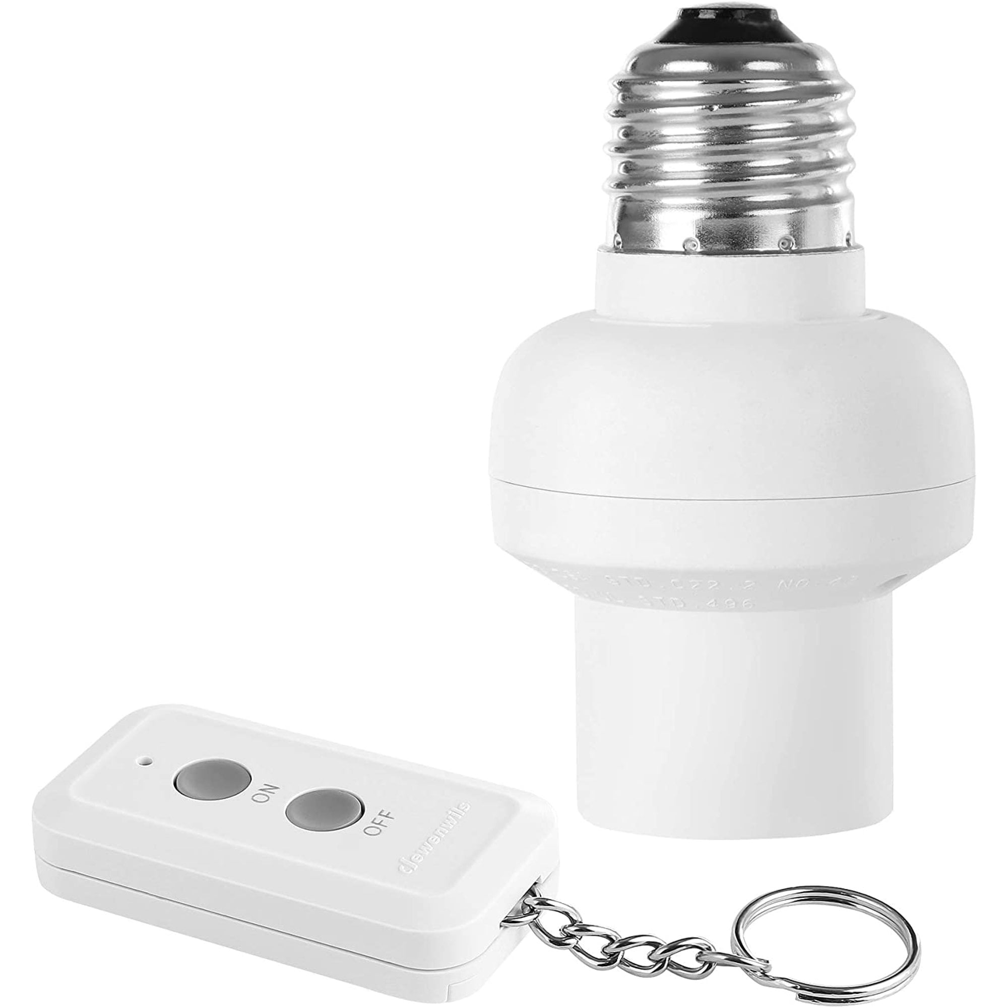 DEWENWILS 3 Prong Light Socket to Plug Adapter with 100ft Remote Control, E26/E27 Adapter, 2 & 3 Prong Light Socket Adapter for Porch Patio Garage HRLC11C