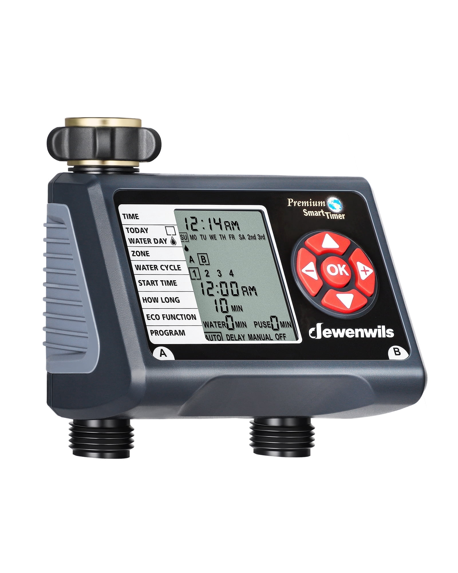 DEWENWILS, Sprinkler Timer, 2 Zone Water Hose Watering, Rain Delay