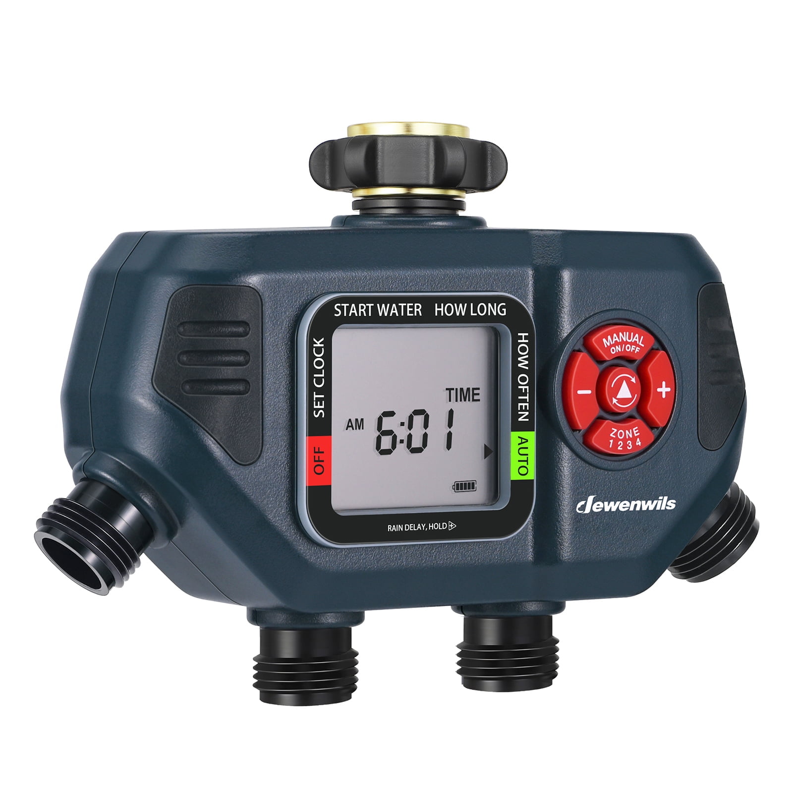 DEWENWILS Water Timer 4 Zone, Outdoor Garden Water Hose Sprinkler Timer