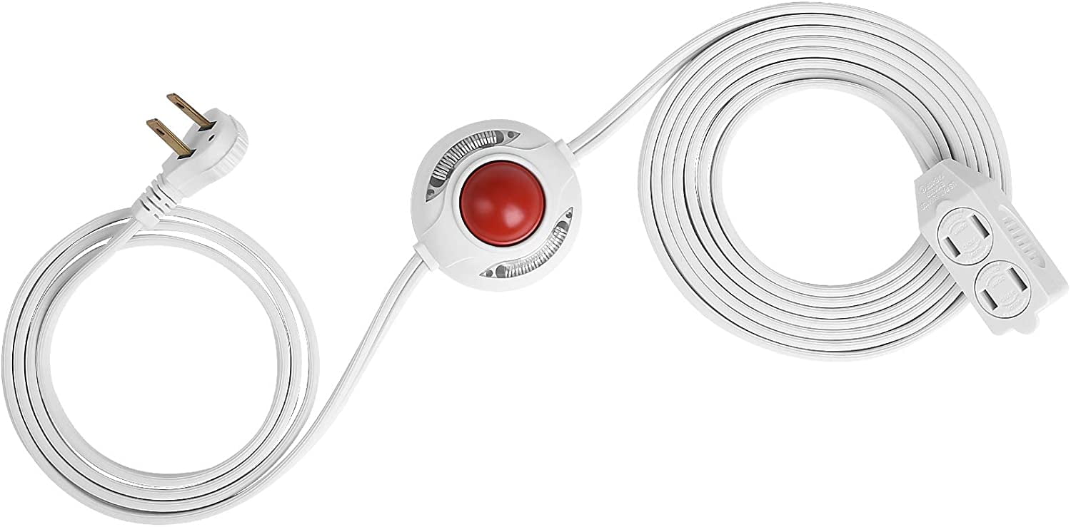 DEWENWILS White 12FT Christmas Light Extension Cord for Indoor, Step on